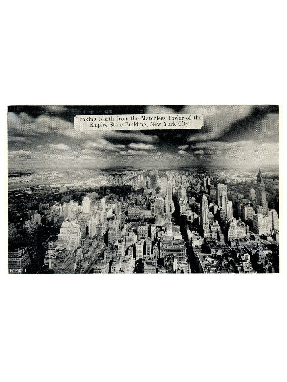 Vintage Postcard 1937 Empire State Building View North New York City RPPC